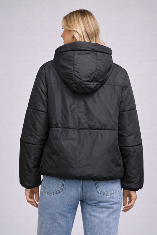 Kadın Şişme Mont Dik Yaka Fermuarlı