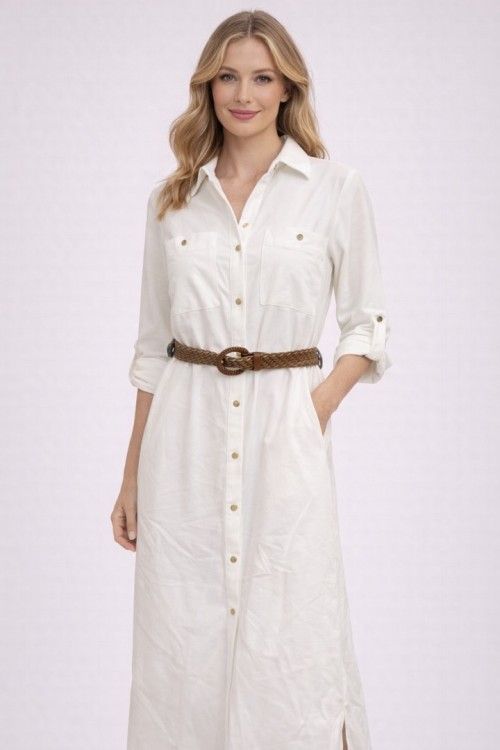 Rahat Kesim Kemerli Kadın Elbise